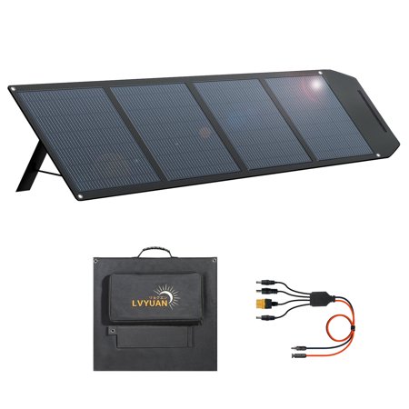 EFFORTWAY 400W Portable Solar Panel Foldable Solar Panel Charger with Adjustable Kickstands Waterproof IP67 for Camping, Home, RV, Boat, Outdoor, Power Station, off Grid System