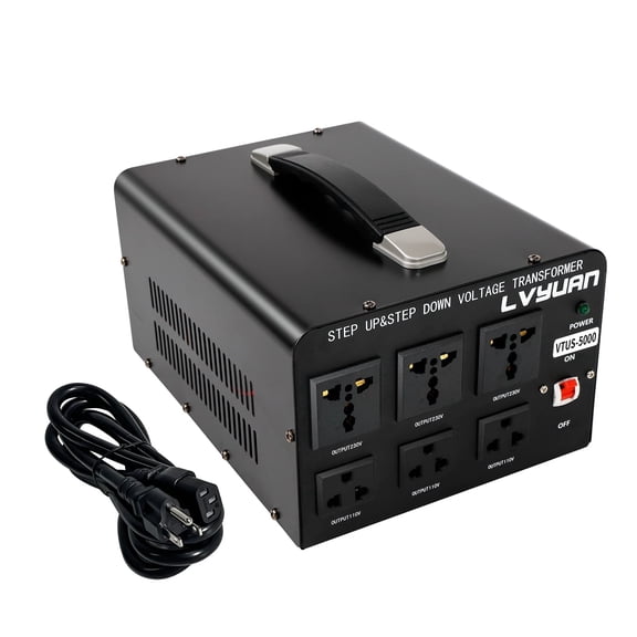 EFFORTWAY 5000 Watts Peak Voltage Transformer Step up 110V to 220V Step down 220V to 110V Voltage Converter