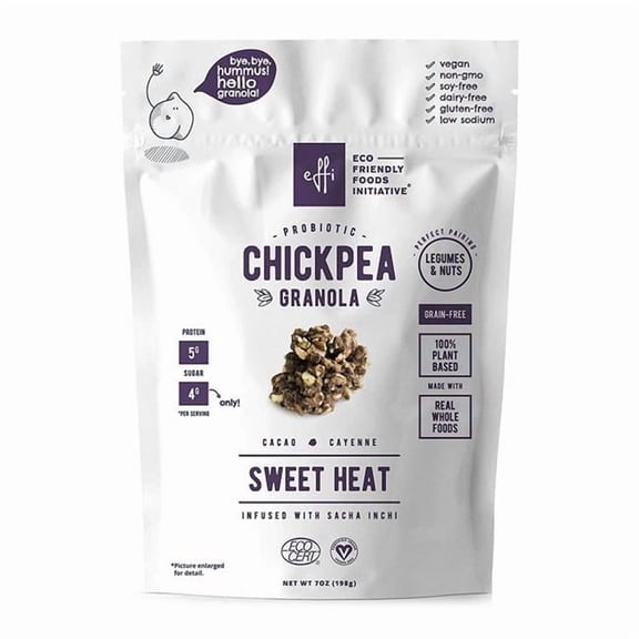 EFFi Foods 233518 7 oz Organic Grain Free Granola Chickpea Granola Nutty Cacao