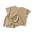 EFGYYF Baby Loose Knitted Short Sleeve Home Clothes Solid Color Suit