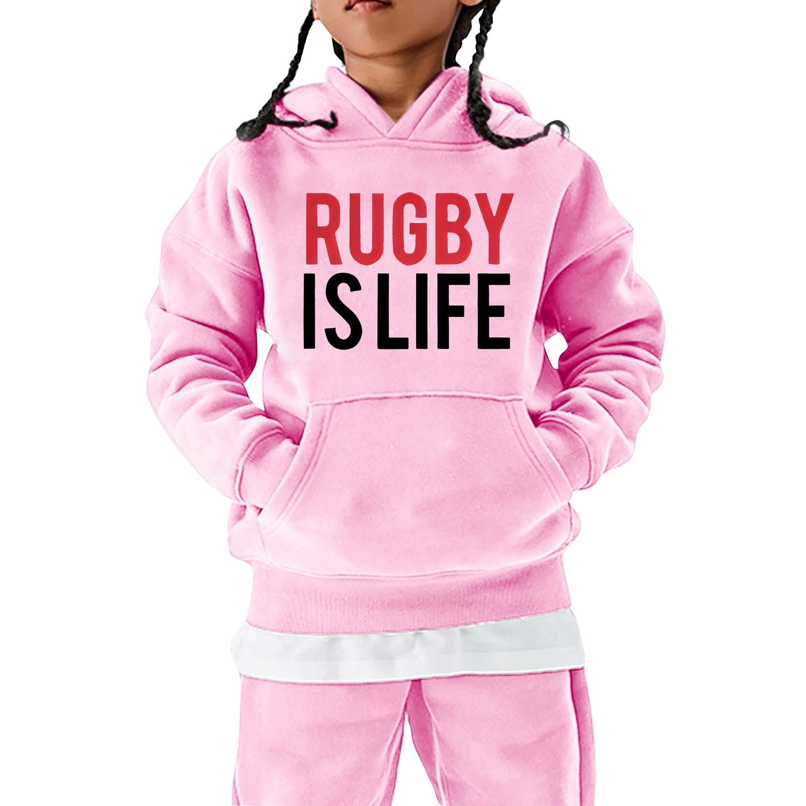 EFGYYF Hooded Sweatshirts Pullover Little Girl's Pullover Tops American