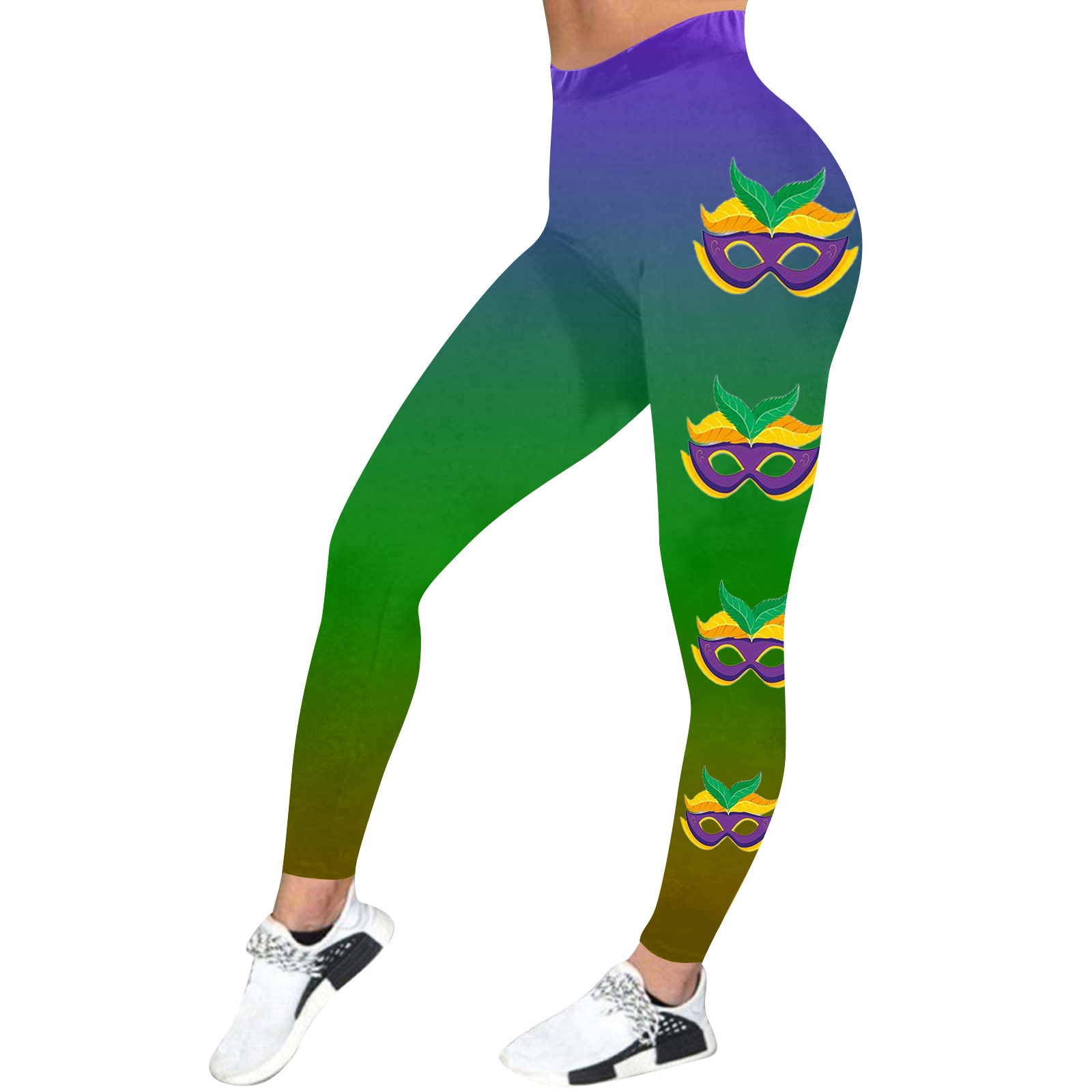 EFGYYF Workout Yoga Pants Womens Carnival Colorful Printing Feather