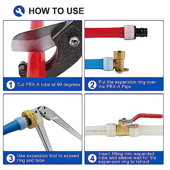 EFIELD 1/2 Inch x 100 ft Pex A Pipe, Red, Flexible Water Tubing for Hot, Cold and Potable Water-Plumbing Application with a Pipe Cutter (Red)