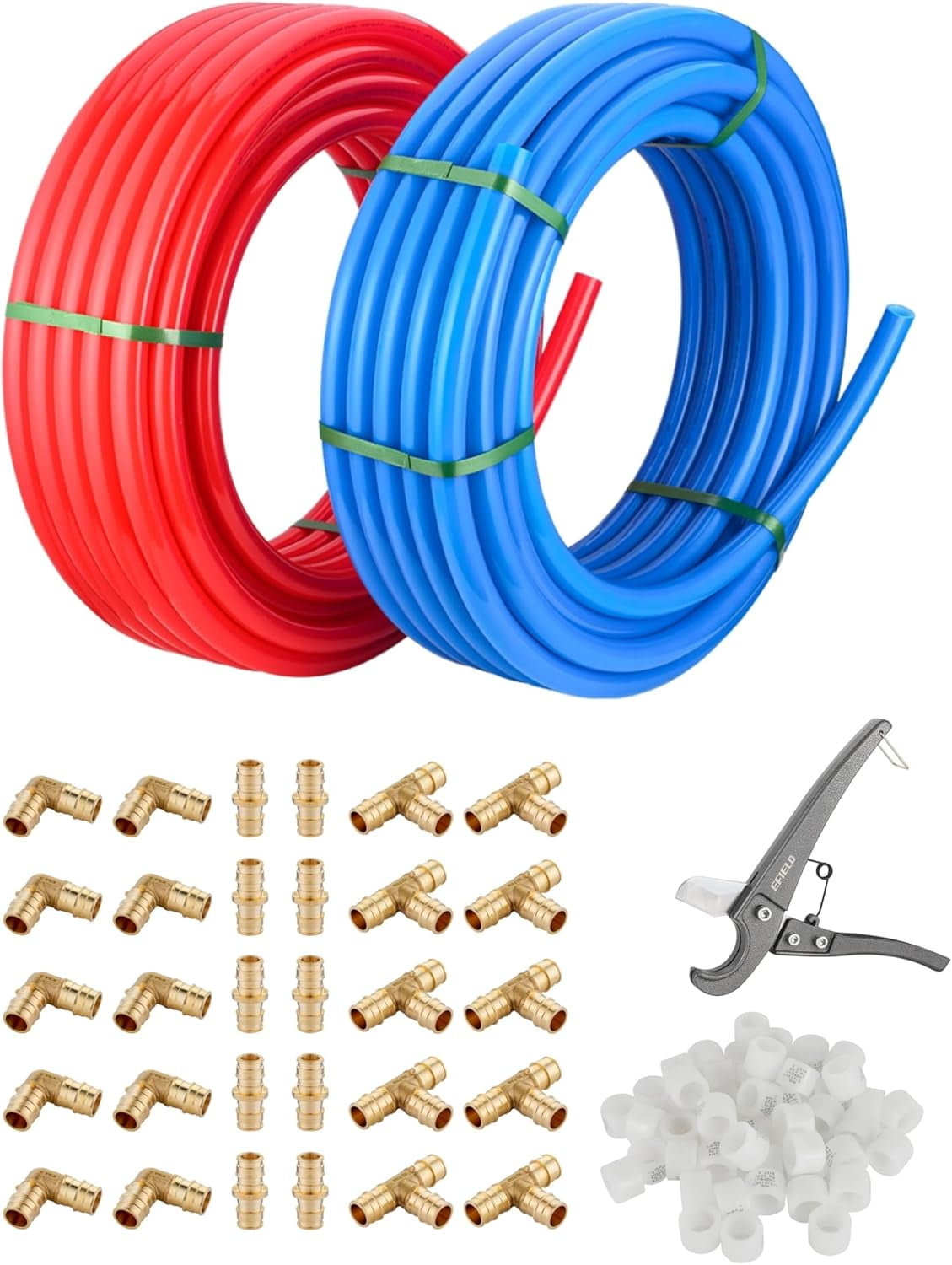 EFIELD 1/2inch 2 x100 ft PexA Tubing/Pipe (All in One) Blue&Red 200