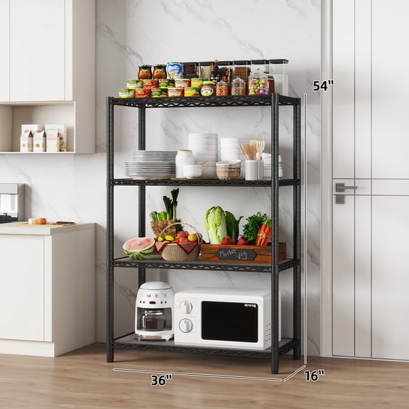 EFINE 4-Shelf Shelving Unit with Shelf Liners Set of 4