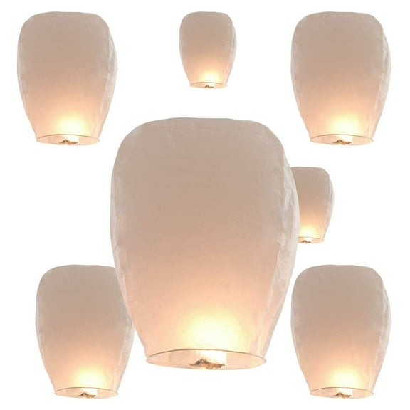 EFINNY 10-Pack White Chinese Lanterns for Memorials Weddings and Events
