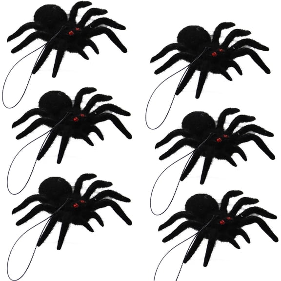 EFINNY 10pcs Realistic Spiders Plastic Fake Spider Halloween Party Prank Props (2.5" x 1.8")