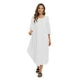 thumbnail image 1 of EFINNY (2023 Upgrade) Women S-Plus Size Causal Soild Kaftan Maxi Dress Long Shirt Dress, 1 of 7