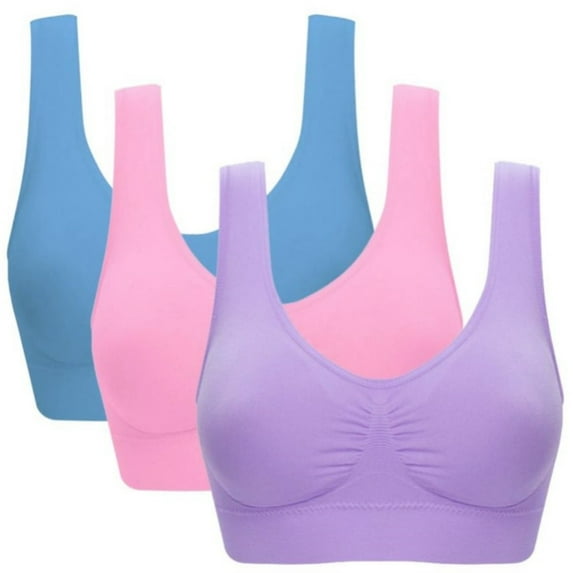 EFINNY 3 Pack Women Underwear Sport Yoga Bras Outdoor Seamless Bra Fitness Tops,S-3XL