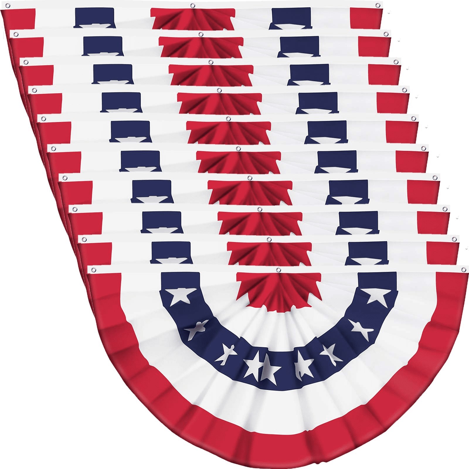 EFINNY 3 ft x 5 ft USA Pleated Fan Outdoor Flag and Banner, UV Resistant (10 Pack)