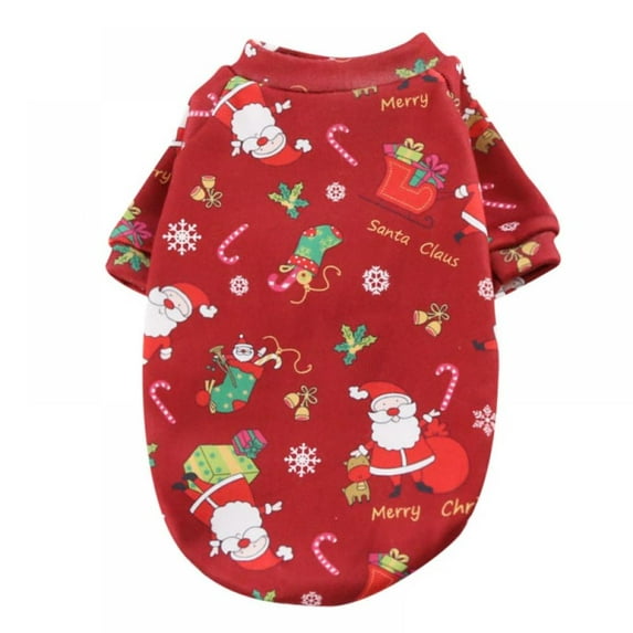 EFINNY Christmas Dog Pajamas, Warm, Polyester, Red/Green, M