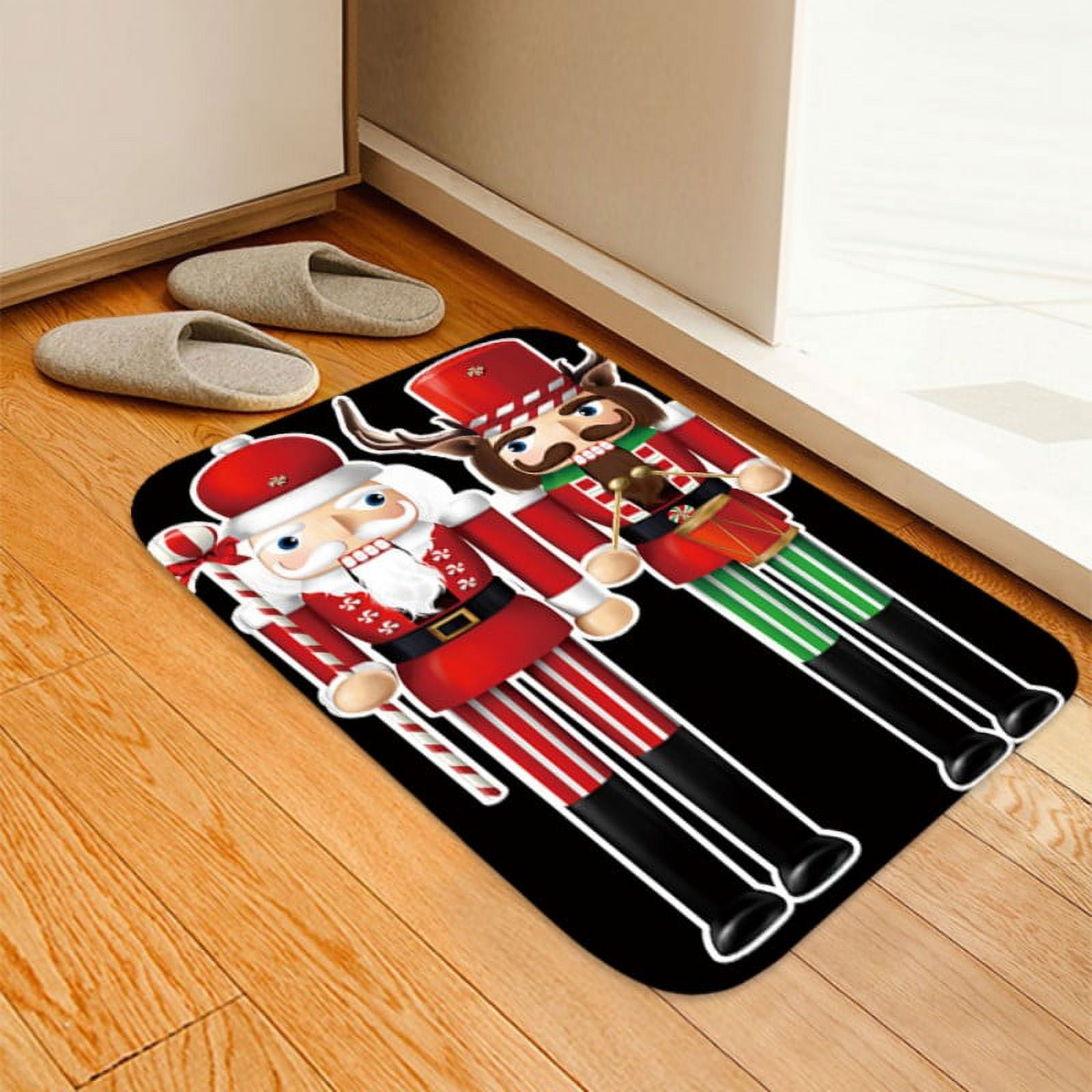 EFINNY Christmas Kitchen Mats Set Cushioned Anti Fatigue Red Kitchen