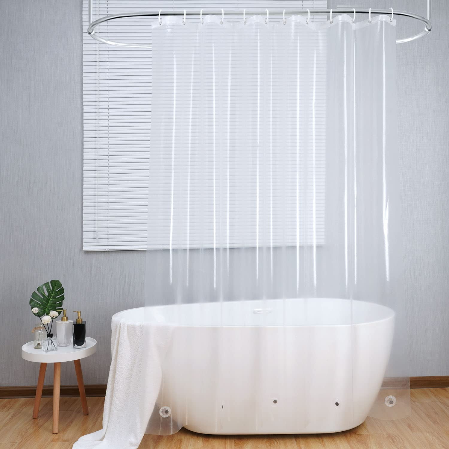 EFINNY Clear Shower Curtain Liner with Magnets, Plastic Shower Liner ...