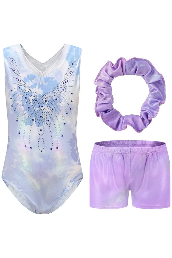 Girls' Purple Gymnastics Leotards Ballet Dancewear Big, 8(7-8Y)