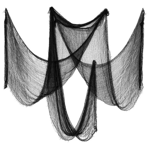 EFINNY Halloween Black Creepy Cloth- Spooky Fabric Cloth Halloween Decorations Clearance for Haunted House Halloween Party Doorway Outdoors Decoration (30×72inch)