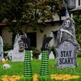 thumbnail image 1 of EFINNY Halloween Witch Legs 13 Inches Upside Down Wicked Witch Legs Prop for Patio, Yard Witch Legs Decorations, Green and Black, 1 of 8