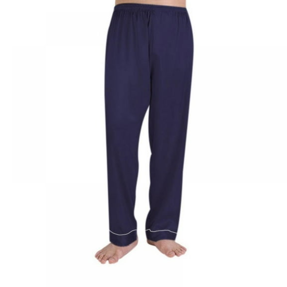 EFINNY Men's Satin Pajama Pants Soft Sleepwear Straight Leg Pants Elastic Waist Loungewear Long Bottoms Solid Color Nightwear