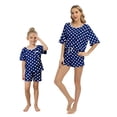 thumbnail image 1 of EFINNY Nightgowns Mom and Daughter Matching Family Pajamas Set Polka Dot 2PCs Short Sleeve Top and Shorts Outfits for Girls 6-12Y, 1 of 8
