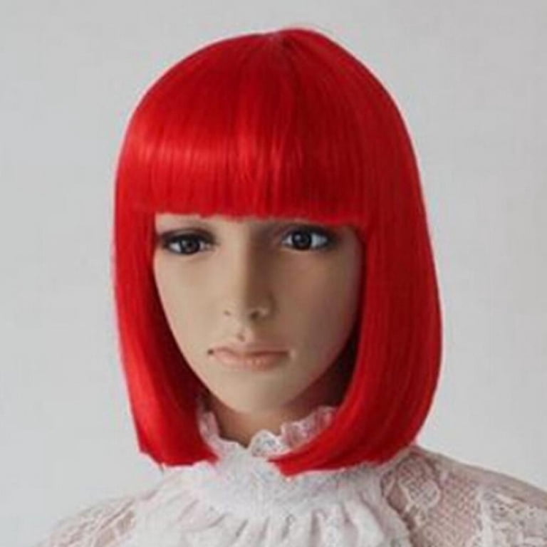 EFINNY Red Short Straight Hair Wig, Flapper Cosplay Costume  display picture 2