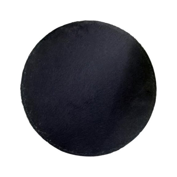 EFINNY Slate Stone Coasters Round Black Natural Edge Stone Drink Coaster Pad Serving Plate for Home Bar Kitchen