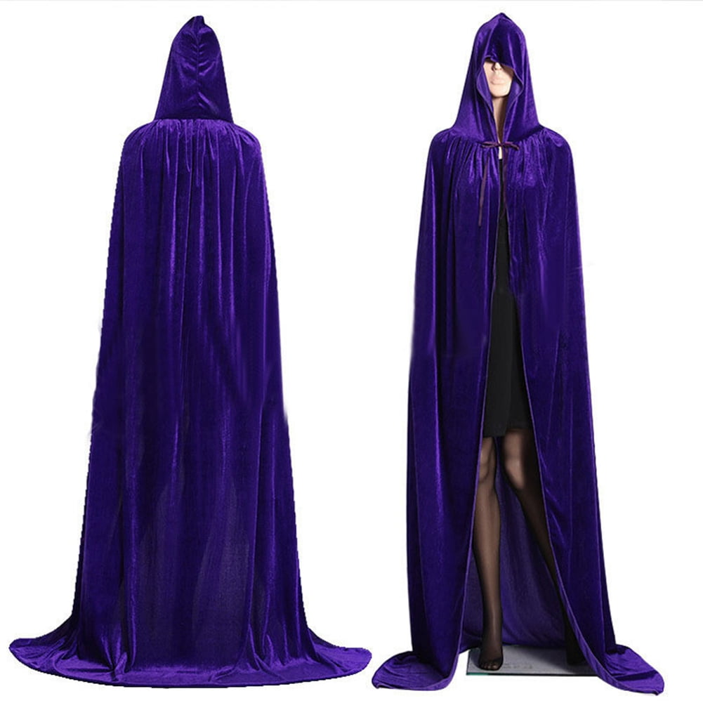 EFINNY Unisex Tunic Hooded Velvet Robe Christmas Halloween Cloak ...