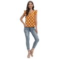 thumbnail image 1 of EFINNY Update Women Casual Ruffle Short Sleeve Polka Dot Chiffon Shirts Blouse Tops, 1 of 6