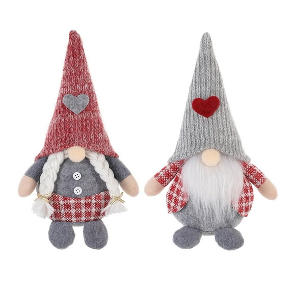 EFINNY Valentines Day Decor Valentine Gnomes Plush Valentines Day Decoration Valentines Home Table Decor Scandinavian Tomte Elf Gnomes Ornaments Sweet Valentines Day Gifts for Him Her (2 Pack)