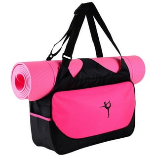 HEVIRGO Yoga Mat Bag, Exercise Yoga Mat Carry Bag for Women and Men -  Drawstring Carrier, Adjustable Shoulder Strap and Handle, Fits Most Mats  (Black)