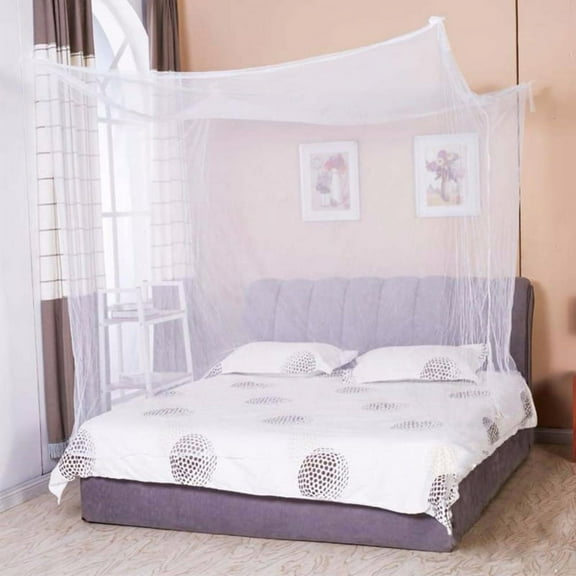 EFINNY White Four-Poster Bed Canopy