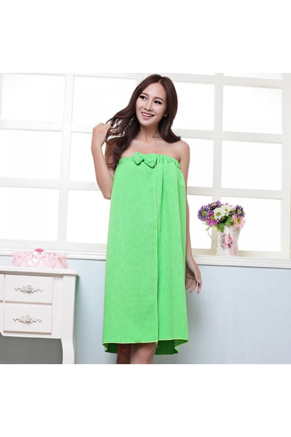 Women Bath Wrap Spa Towel & Hair Towel Lightweight Terry Cloth Wrap Adjustable Bathrobe