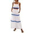 thumbnail image 1 of EFINNY Women Beach Vacation Outfits Sleeveless Cropped Tank Top High Waisted Maxi Skirt 2 Piece Sets with Pockets, 1 of 7