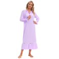 thumbnail image 1 of EFINNY Women Long Nightgowns Victorian Sleepwear Soft Long Sleeve Pajama Dress Vintage Loungewear, 1 of 9