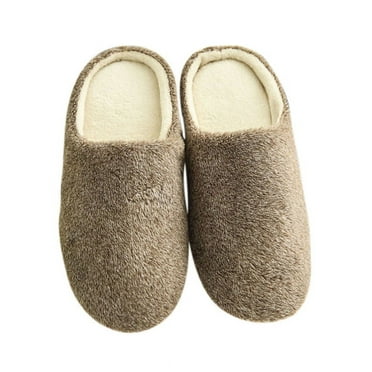 Women Men Winter Warm Fleece Anti-Slip Slippers Home Sandals Indoor ...