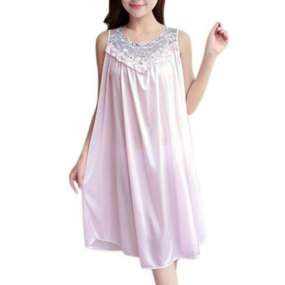 EFINNY Women Sexy Satin Lace Pajamas Nightdress Lingerie Lace Sleepwear