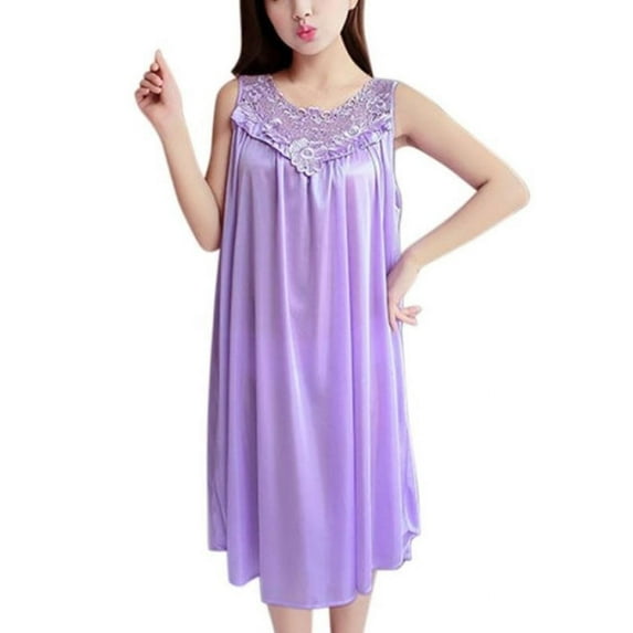 EFINNY Women Sexy Satin Lace Pajamas Nightdress Lingerie Lace Sleepwear