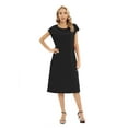 thumbnail image 1 of EFINNY Women Short Sleeve Crew Neck Casual Plain Simple T-Shirt Dress, 1 of 7