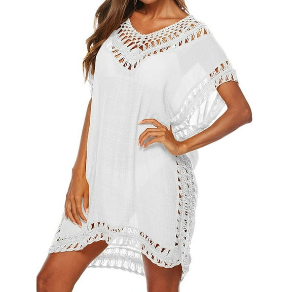 EFINNY Women Summer Swimsuit Beach Bikini Cover Up Loose Plus size Crochet Cover ups for S-2XL