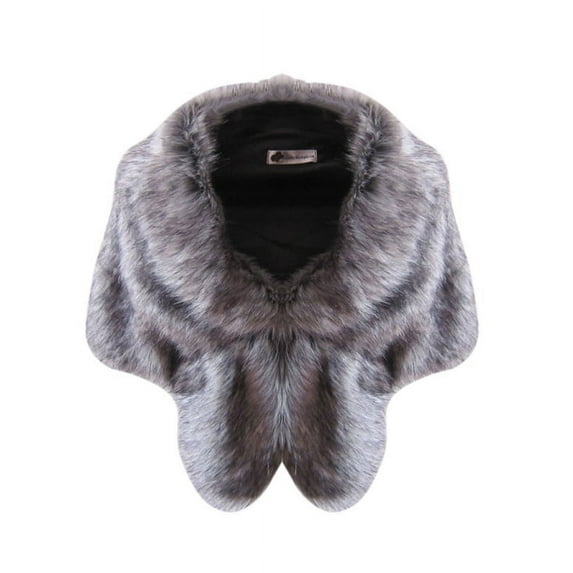 EFINNY Women Winter Warm Faux Fox Fur Shawl Stole Shrug
