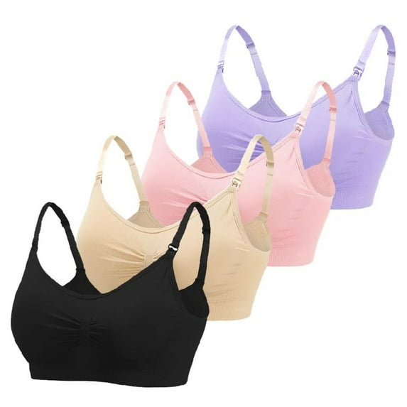 EFINNY Women's Bra Seamless Full Cup Bras Adjustable Maternity Underwear 4Packs,2023 Upgrade