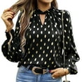 thumbnail image 1 of EFINNY Women's Bronzing Long sleeve V neck shirts Lady Casual Top, 1 of 8