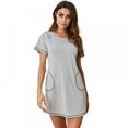 thumbnail image 1 of EFINNY Women's Cotton Nightgown with Pockets,Crew Neck Short Sleeve Pajama Sleepshirts Loose Comfy Sleepwear S-XXL, 1 of 6