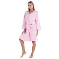 thumbnail image 1 of EFINNY Women's Flannel Robes Soft Warm Plush Nightgowns Spa Bathrobe Lacework Sleepwear Ladies Knee Length Bath Gown, 1 of 8