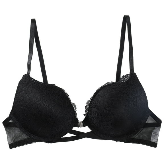EFINNY Women's Lace Front Button Bra Beautiful Shoulder Strap Folding Adjustment Bras