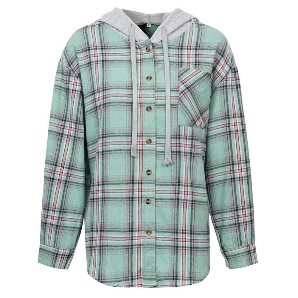 Hooded Flannel Womens