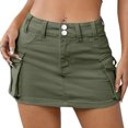 thumbnail image 1 of EFINNY Women's Low Rise Denim Shorts Skirt Button Slim Jeans with Pockets, 1 of 7
