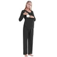 thumbnail image 1 of EFINNY Women's Maternity Nursing Pajama Set Breastfeeding Sleepwear Set Double Layer Long Sleeve Top Pants Pregnancy PJS, 1 of 8