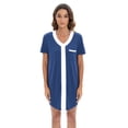 thumbnail image 1 of EFINNY Women's Nightgowns Short Sleeve Button Down Nightshirt V-Neck Loungewear Pajama Dress for Maternity Nursing Breastfeeding Delivery Labor Gown, 1 of 8
