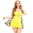 thumbnail image 1 of EFINNY Women's Plus Size Swimsuit 2 Piece Split Bikini Boxer Trunks, 1 of 8