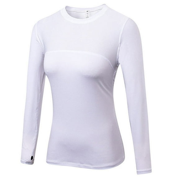 EFINNY Women's Slim Fitness Top Running Yoga Sports Long Sleeve T-Shirt Sweat-Wicking Quick-Drying Mesh Stitching Elastic