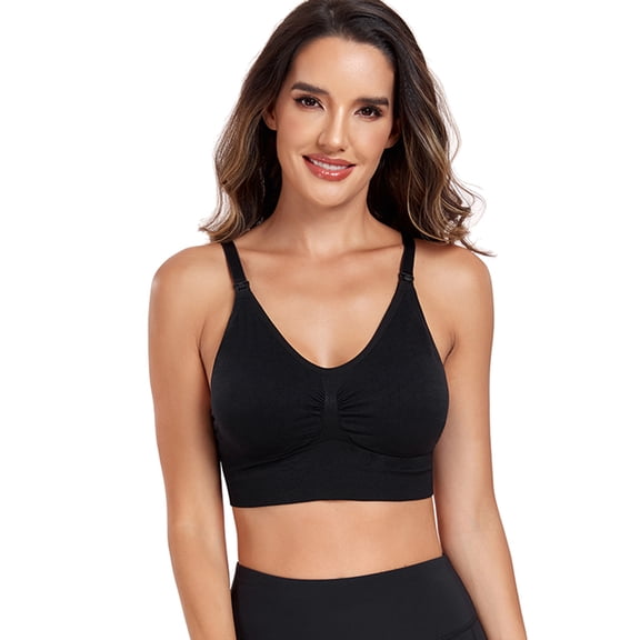 EFINNY Women's Sports Front Buckle Nursing Bra Breastfeeding Underwear for Pregnant